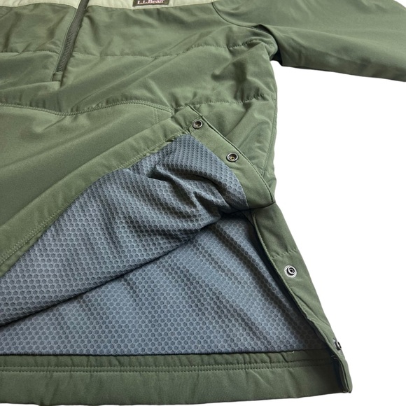 L.L. Bean Size Medium Insulated Primaloft 1/2 Zip Green Pullover - Picture 5 of 7